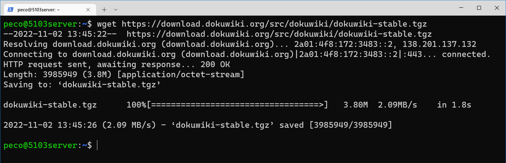 DokuWikiの導入:公式サイトからダウンロード